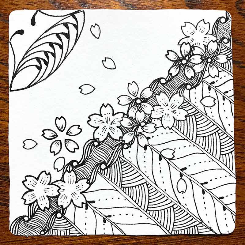 zentangle（ゼンタングル）と桜