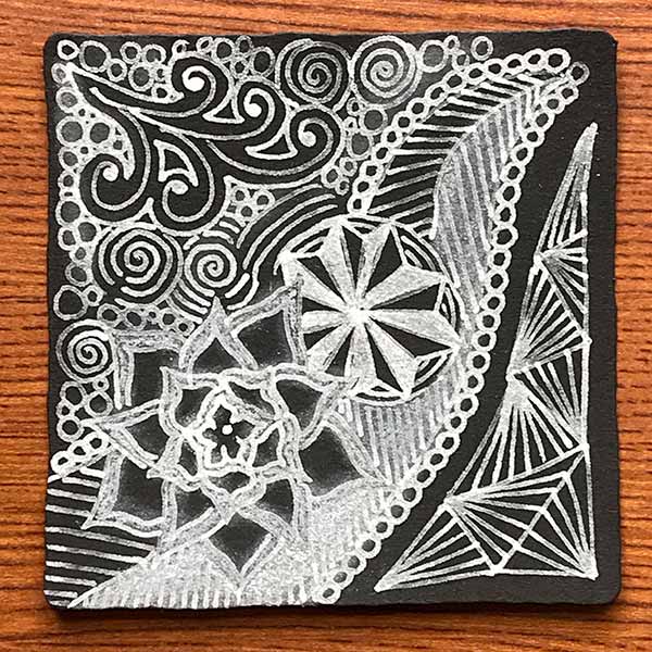 ブラックタイルのゼンタングル（zentangle）