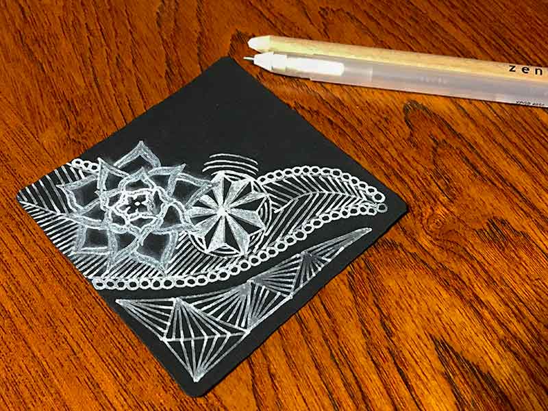 ブラックタイルのゼンタングル（zentangle）