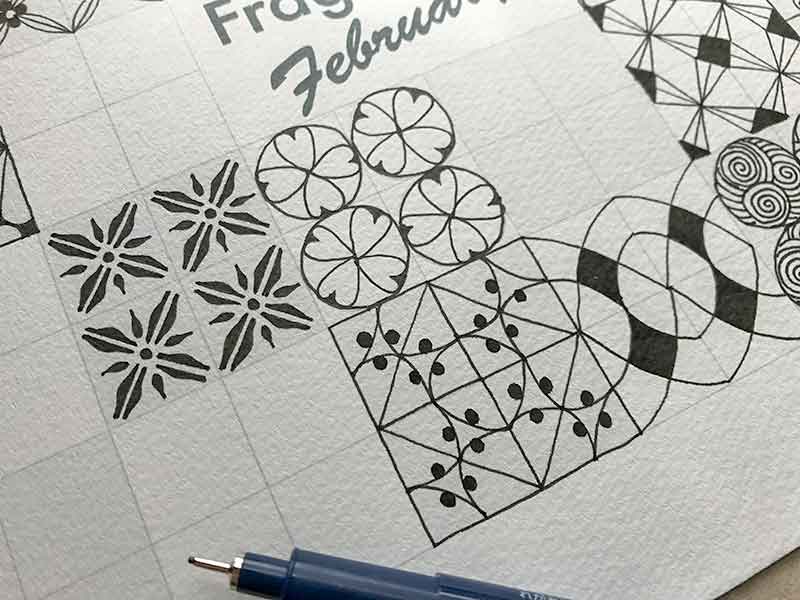 ゼンタングル・フラグメント・フェブラリー（zentangle fragments february）