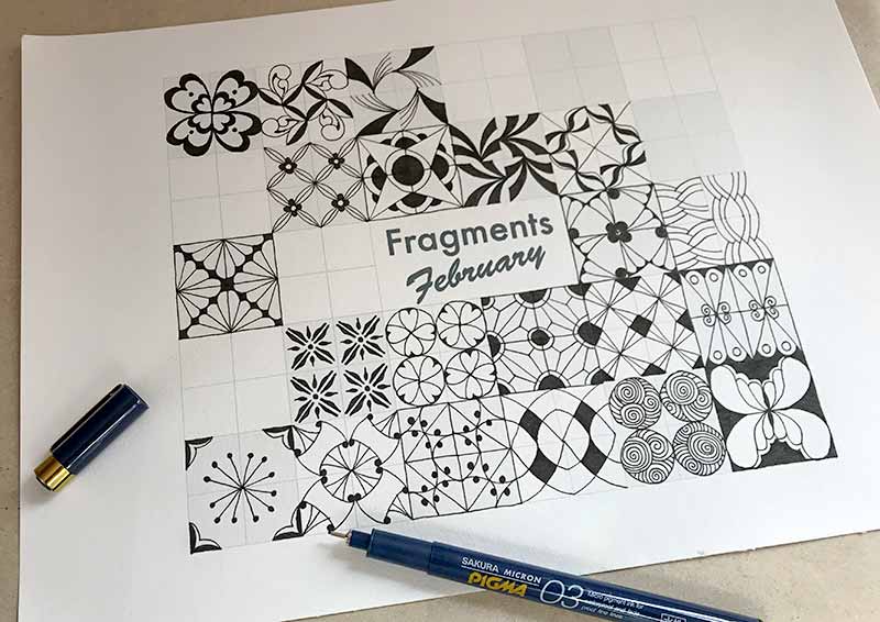 ゼンタングル・フラグメント・フェブラリー（Zentangle Fragments February）