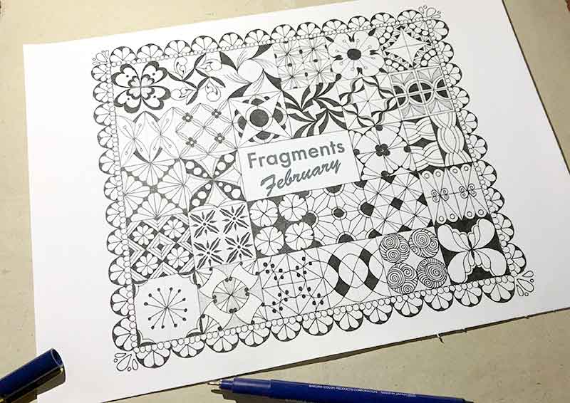 ゼンタングル・フラグメント・フェブラリー（zentangle fragments february）