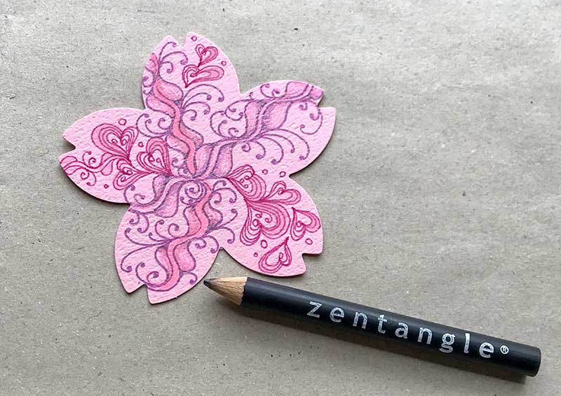 桜のゼンタングル（zentangle）