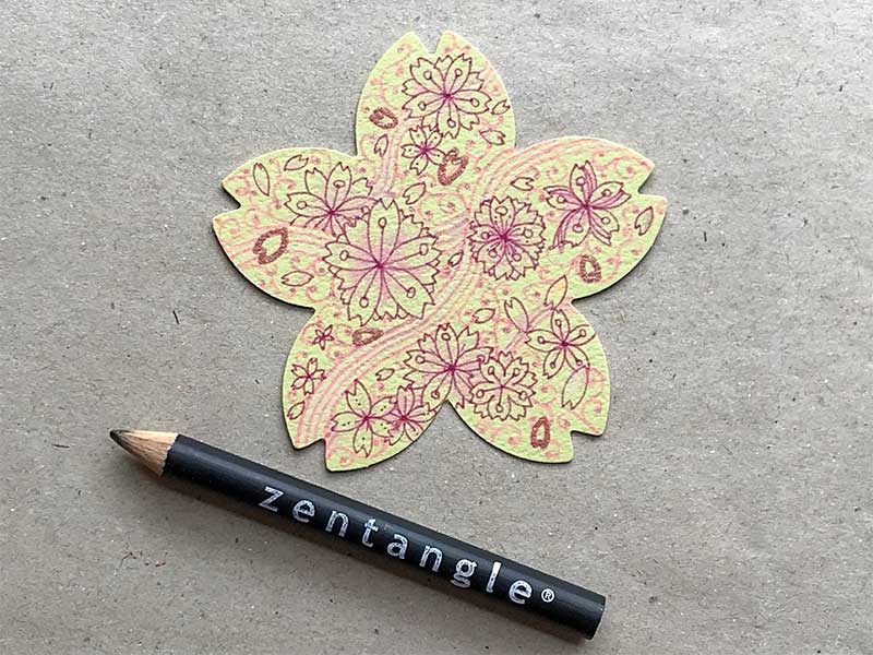 桜のゼンタングル（zentangle）