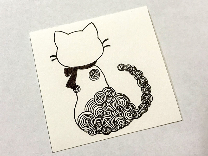 猫とゼンタングル（zentangle）