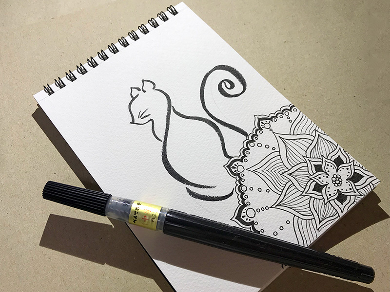 猫ゼンタングル（cat zentangle）