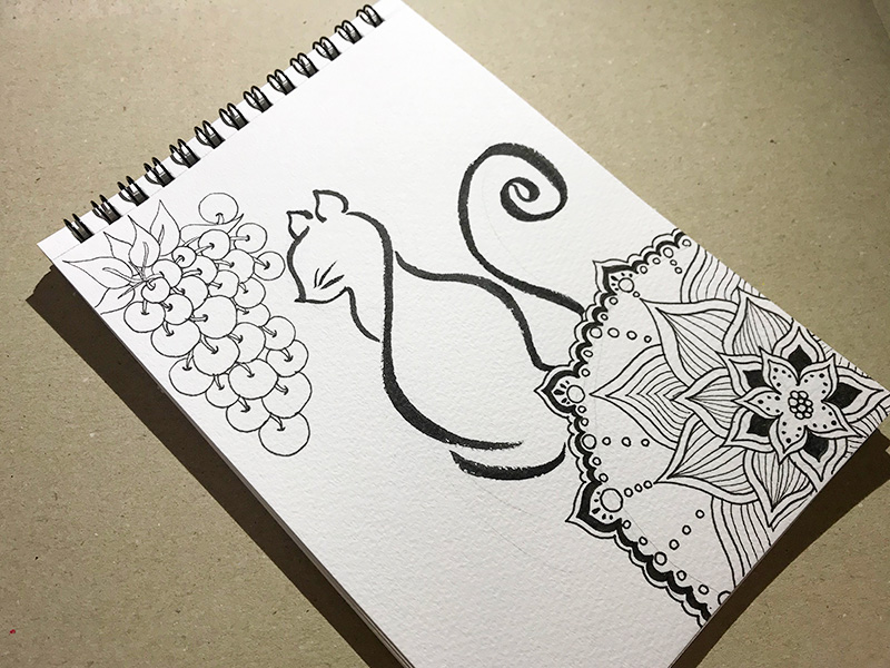 猫ゼンタングル（cat zentangle）