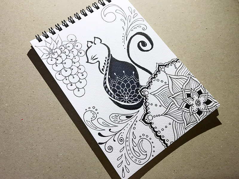 猫ゼンタングル（cat zentangle）