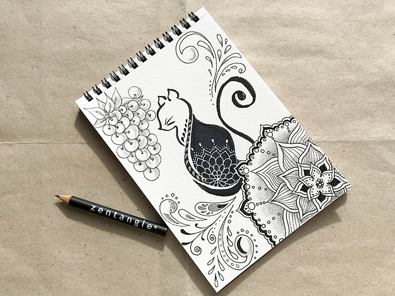 猫ゼンタングル（cat zentangle）