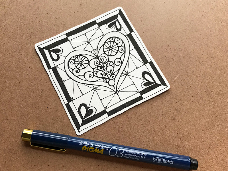 ゼンタングル（zentangle）バレンタングル（valentangle）